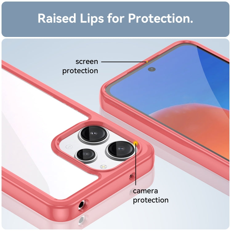 For Xiaomi Poco M6 Pro 5G Colorful Series Acrylic Hybrid TPU Phone Case(Red) - Xiaomi Cases by buy2fix | Online Shopping UK | buy2fix