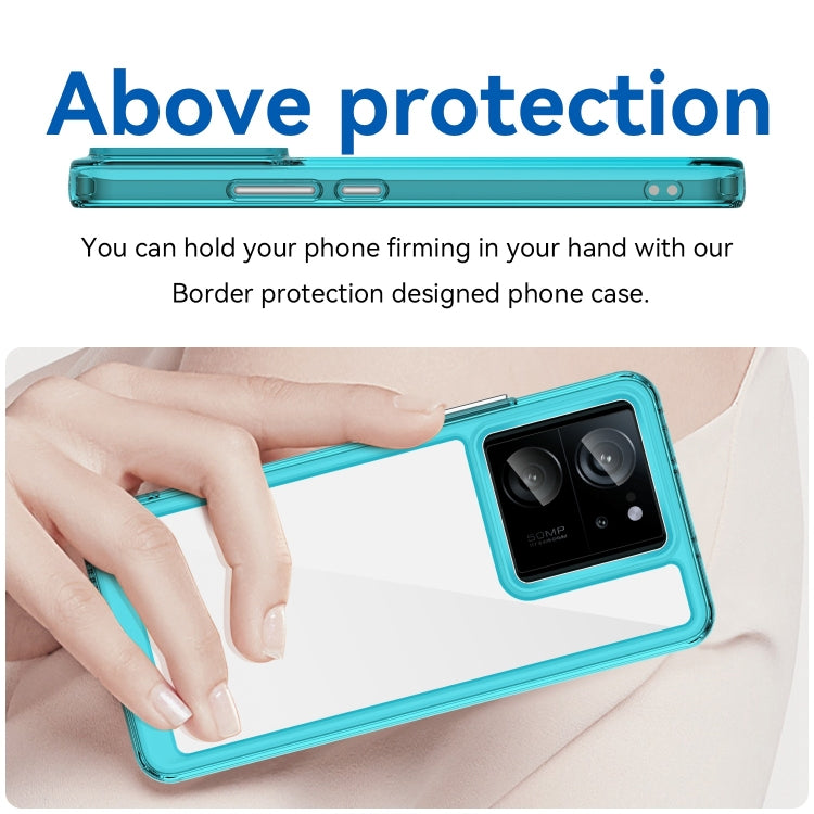 For Xiaomi 13T Colorful Series Acrylic Hybrid TPU Phone Case(Transparent Blue) - Xiaomi Cases by buy2fix | Online Shopping UK | buy2fix