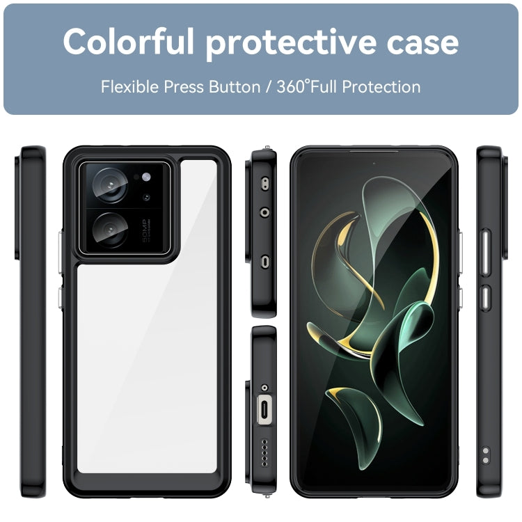 For Xiaomi 13T Pro Colorful Series Acrylic Hybrid TPU Phone Case(Black) - Xiaomi Cases by buy2fix | Online Shopping UK | buy2fix