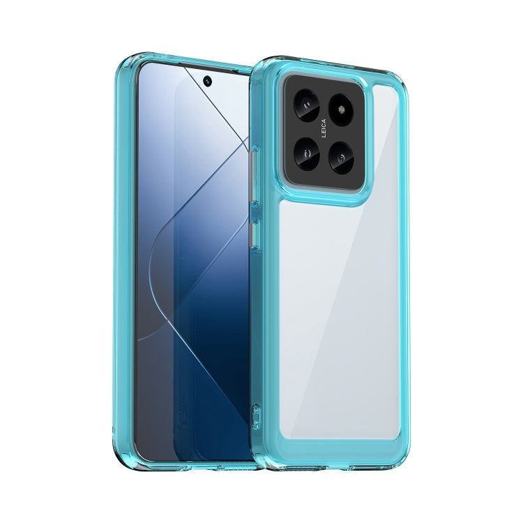 For Xiaomi 14 Colorful Series Acrylic Hybrid TPU Phone Case(Transparent Blue) - 14 Cases by buy2fix | Online Shopping UK | buy2fix