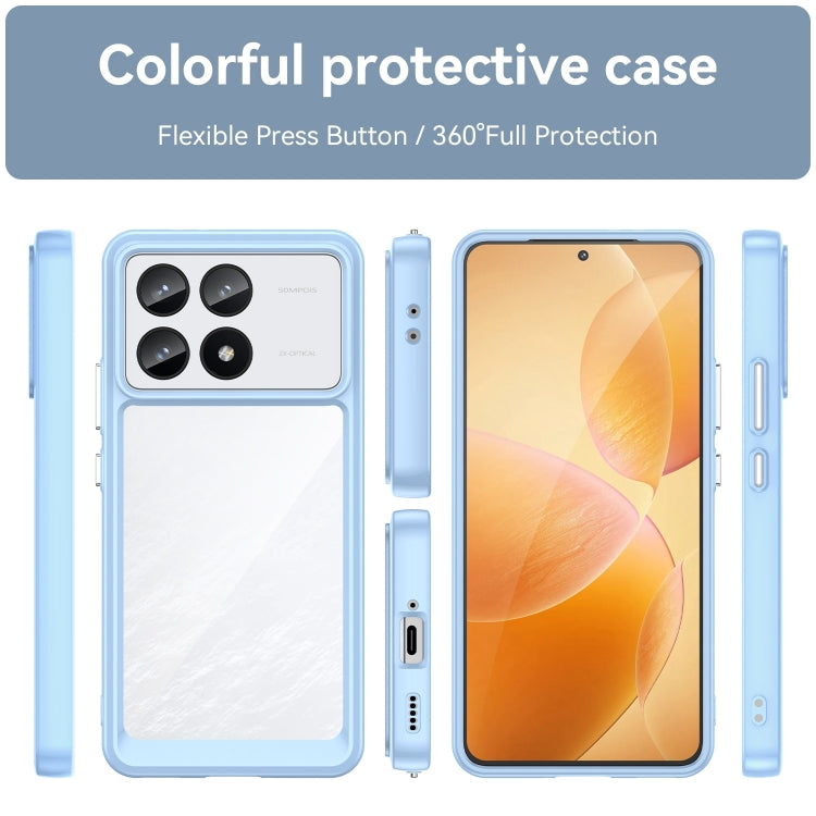 For Xiaomi Redmi K70 Colorful Series Acrylic Hybrid TPU Phone Case(Blue) - K70 Cases by buy2fix | Online Shopping UK | buy2fix