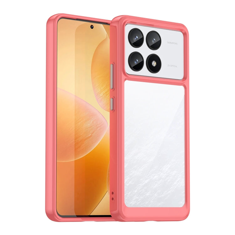 For Xiaomi Redmi K70 Colorful Series Acrylic Hybrid TPU Phone Case(Red) - K70 Cases by buy2fix | Online Shopping UK | buy2fix