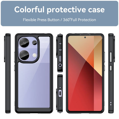 For Redmi Note 13 Pro 4G Global Colorful Series Acrylic Hybrid TPU Phone Case(Black) - Note 13 Pro Cases by buy2fix | Online Shopping UK | buy2fix