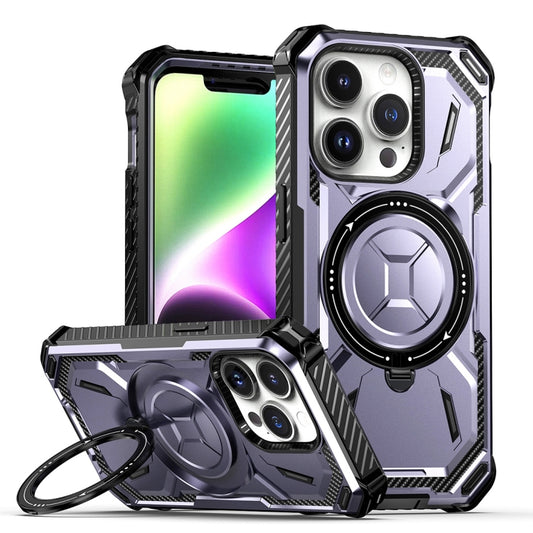 For iPhone 15 Pro Armor Series Holder Phone Case(Light Purple) - iPhone 15 Pro Cases by buy2fix | Online Shopping UK | buy2fix