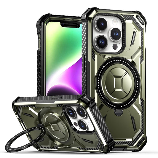 For iPhone 15 Pro Armor Series Holder Phone Case(Army Green) - iPhone 15 Pro Cases by buy2fix | Online Shopping UK | buy2fix