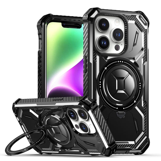 For iPhone 15 Pro Armor Series Holder Phone Case(Black) - iPhone 15 Pro Cases by buy2fix | Online Shopping UK | buy2fix