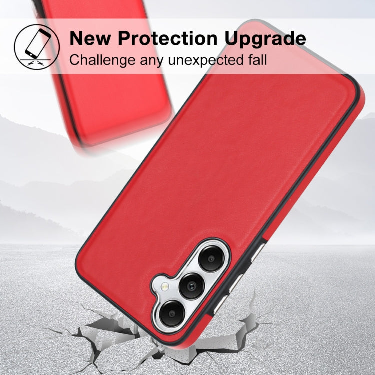 For Samsung Galaxy S24+ 5G Leather Texture Full Coverage Phone Case(Red) - Galaxy S24+ 5G Cases by buy2fix | Online Shopping UK | buy2fix