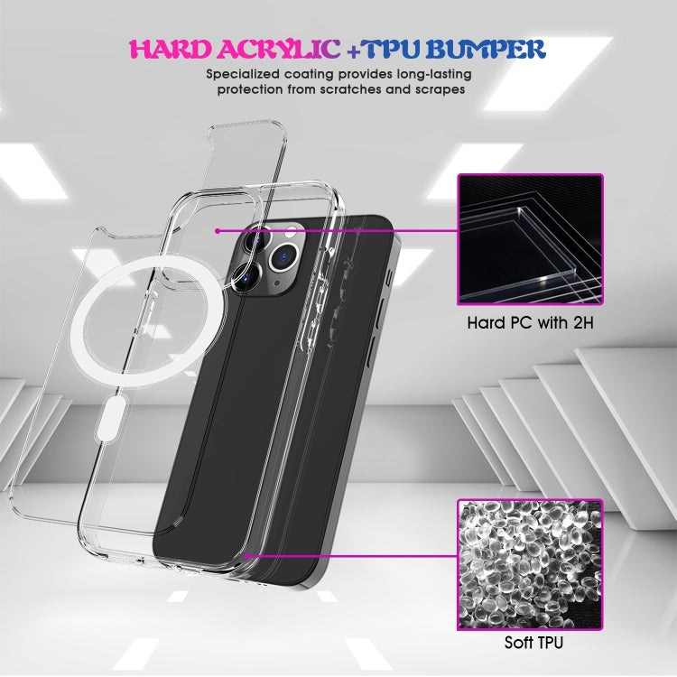 For iPhone 16 Pro MagSafe Clear Acrylic PC +TPU Phone Case(Transparent) - iPhone 16 Pro Cases by buy2fix | Online Shopping UK | buy2fix