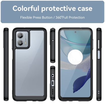 For Motorola Moto G53 5G Colorful Series Acrylic Hybrid TPU Phone Case(Black) - Motorola Cases by buy2fix | Online Shopping UK | buy2fix