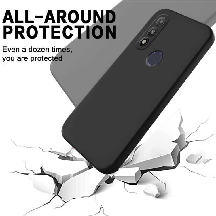 For Motorola G Pure 4G Pure Color Liquid Silicone Shockproof Phone Case(Black) - Motorola Cases by buy2fix | Online Shopping UK | buy2fix