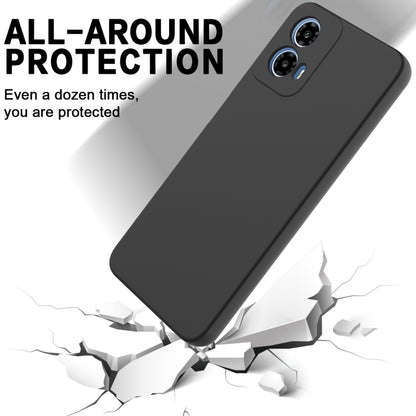 For Motorola Moto G34 Pure Color Liquid Silicone Shockproof Phone Case(Black) - Motorola Cases by buy2fix | Online Shopping UK | buy2fix