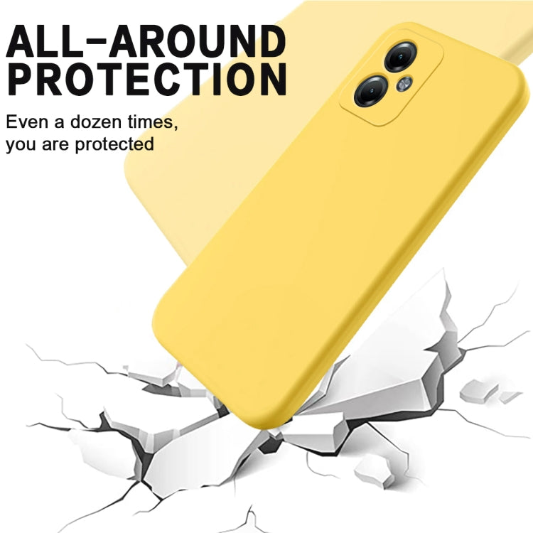 For Motorola Moto G64 Pure Color Liquid Silicone Shockproof Phone Case(Yellow) - Motorola Cases by buy2fix | Online Shopping UK | buy2fix