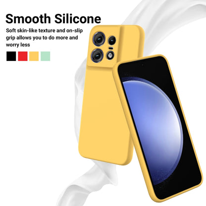 For Motorola Edge 50 Pro Pure Color Liquid Silicone Shockproof Phone Case(Yellow) - Motorola Cases by buy2fix | Online Shopping UK | buy2fix