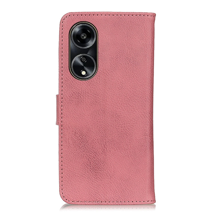 For OPPO A1 5G KHAZNEH Cowhide Texture Flip Leather Phone Case(Pink) - OPPO Cases by buy2fix | Online Shopping UK | buy2fix