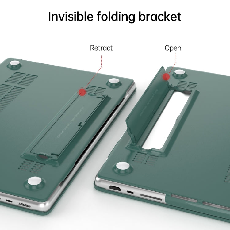 For Macbook Pro 16.2 2023 A2991/A2780 Frosted Translucent Laptop Protective Case(Dark Green) - MacBook Pro Cases by buy2fix | Online Shopping UK | buy2fix