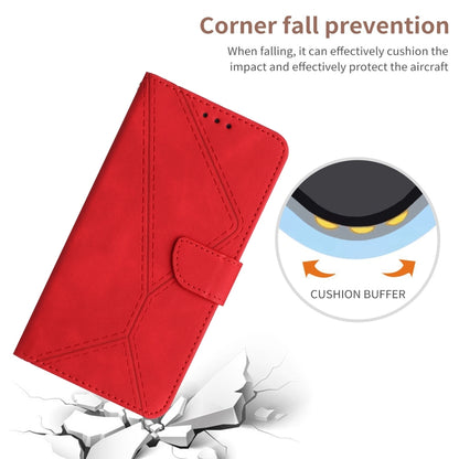 For iPhone 16 Pro Stitching Embossed Leather Phone Case(Red) - iPhone 16 Pro Cases by buy2fix | Online Shopping UK | buy2fix