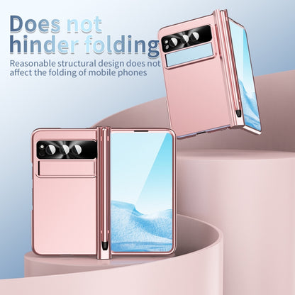 For Google Pixel Fold Integrated Electroplating PC All-inclusive Phone Case with Hinge(Pink) - Google Cases by buy2fix | Online Shopping UK | buy2fix