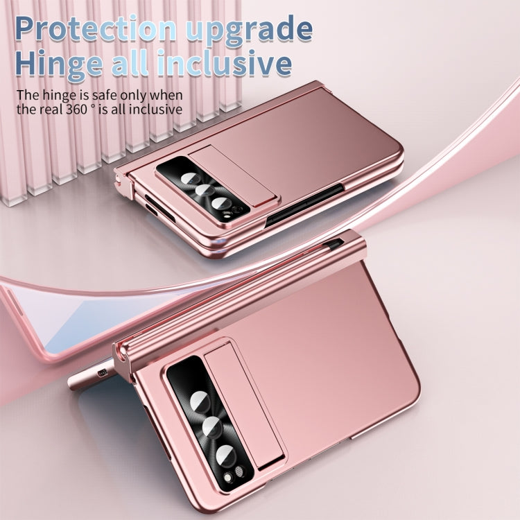 For Google Pixel Fold Integrated Electroplating PC All-inclusive Phone Case with Hinge(Pink) - Google Cases by buy2fix | Online Shopping UK | buy2fix