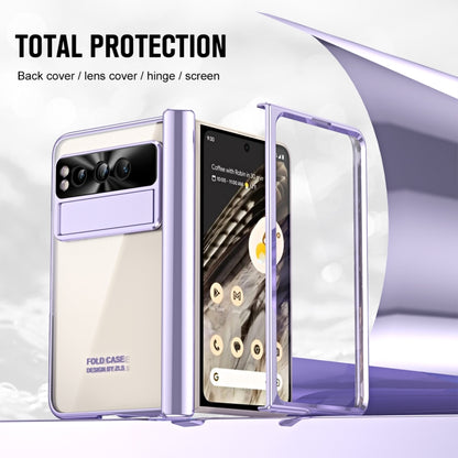 For Google Pixel Fold Integrated Electroplating Folding Phone Case with Pen Slot(Purple) - Google Cases by buy2fix | Online Shopping UK | buy2fix