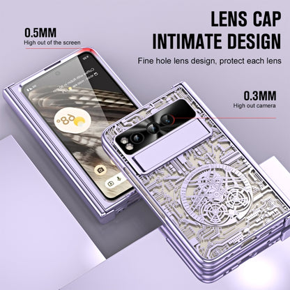 For Google Pixel Fold Mechanical Legend Integrated Electroplating All-inclusive Phone Case(Purple) - Google Cases by buy2fix | Online Shopping UK | buy2fix