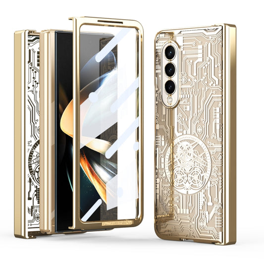 For Samsung Galaxy Z Fold3 5G Mechanical Legend Integrated Electroplating All-inclusive Phone Case(Champagne Gold) - Galaxy Phone Cases by buy2fix | Online Shopping UK | buy2fix