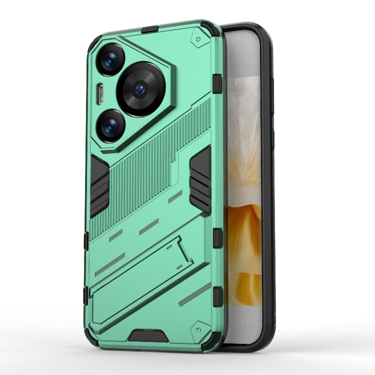 For Huawei Pura 70 Pro / 70 Pro+ Punk Armor 2 in 1 PC + TPU Phone Case with Holder(Green) - Huawei Cases by buy2fix | Online Shopping UK | buy2fix