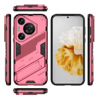 For Huawei Pura 70 Pro / 70 Pro+ Punk Armor 2 in 1 PC + TPU Phone Case with Holder(Light Red) - Huawei Cases by buy2fix | Online Shopping UK | buy2fix