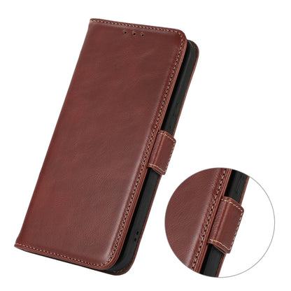 For iPhone 16 Plus Crazy Horse Top Layer Cowhide Leather Phone Case(Brown) - iPhone 16 Plus Cases by buy2fix | Online Shopping UK | buy2fix