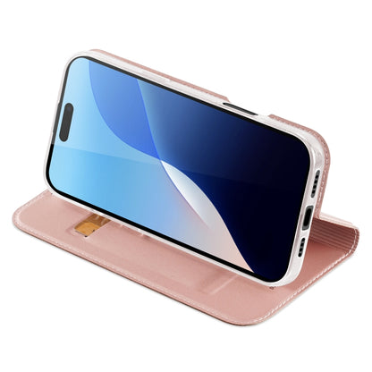 For iPhone 16 Pro DUX DUCIS Skin Pro Series Flip Leather Phone Case(Rose Gold) - iPhone 16 Pro Cases by DUX DUCIS | Online Shopping UK | buy2fix