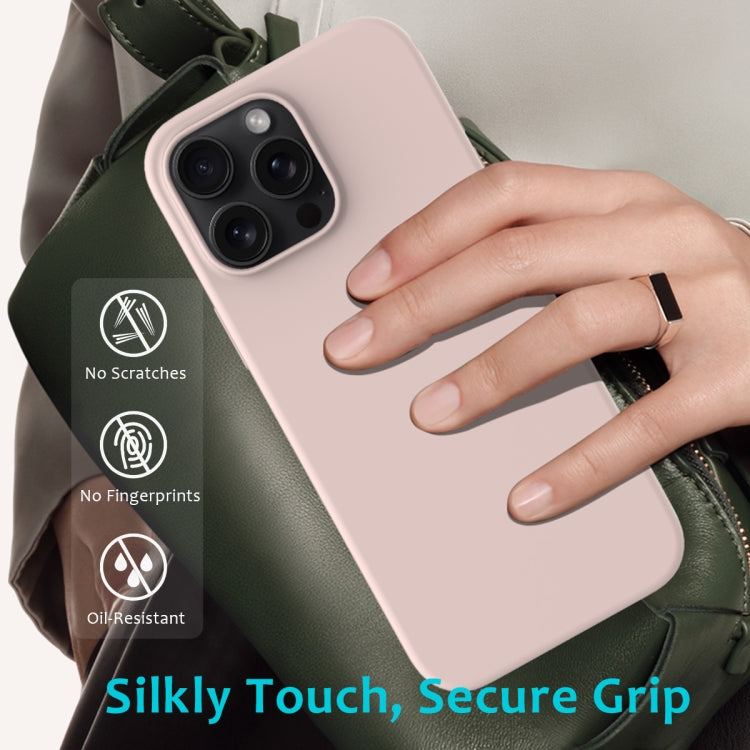 For iPhone 16 Pro Solid Color Silicone Phone Case(Sand Pink) - More iPhone Cases by buy2fix | Online Shopping UK | buy2fix