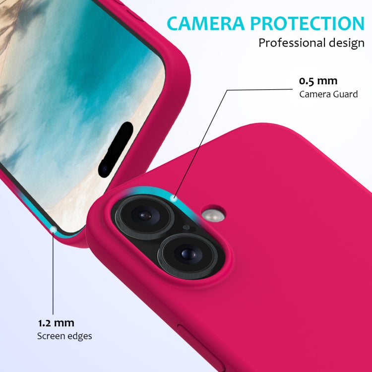 For iPhone 16 Plus Solid Color Silicone Phone Case(Rose Red) - More iPhone Cases by buy2fix | Online Shopping UK | buy2fix