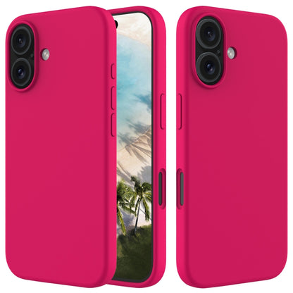 For iPhone 16 Solid Color Silicone Phone Case(Rose Red) - More iPhone Cases by buy2fix | Online Shopping UK | buy2fix