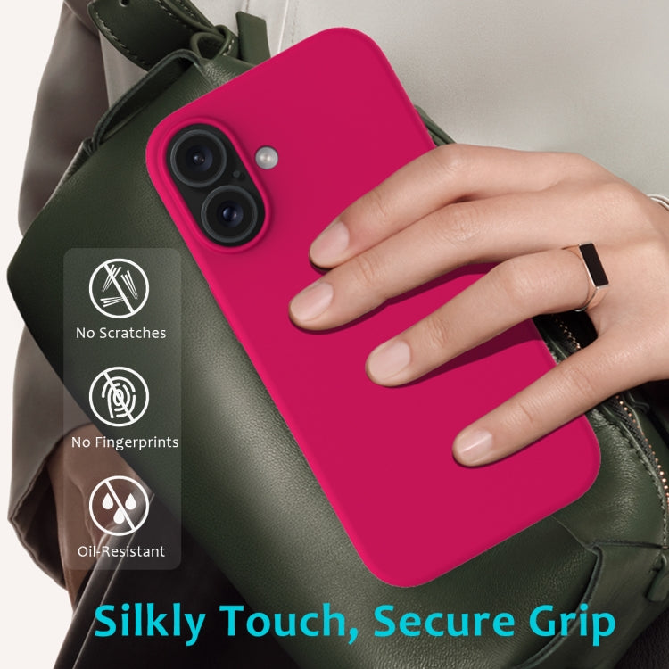 For iPhone 16 Solid Color Silicone Phone Case(Rose Red) - More iPhone Cases by buy2fix | Online Shopping UK | buy2fix