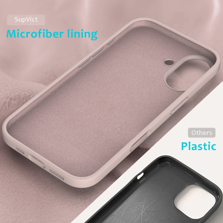 For iPhone 16 Solid Color Silicone Phone Case(Sand Pink) - More iPhone Cases by buy2fix | Online Shopping UK | buy2fix