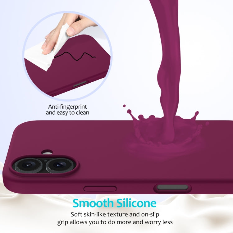 For iPhone 16 Solid Color Silicone Phone Case(Violet) - More iPhone Cases by buy2fix | Online Shopping UK | buy2fix