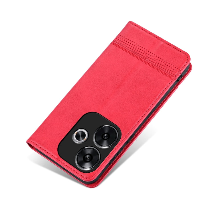 For Xiaomi Redmi Turbo 3 AZNS Magnetic Calf Texture Flip Leather Phone Case(Red) - Xiaomi Cases by AZNS | Online Shopping UK | buy2fix