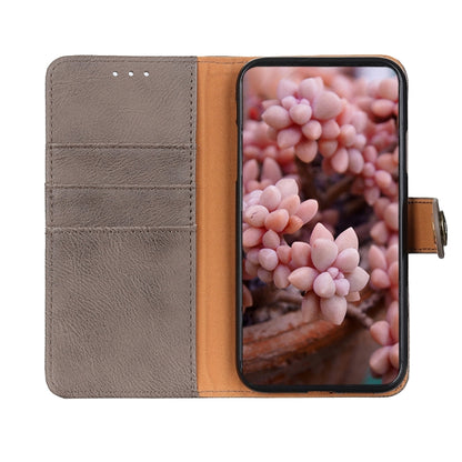 For iPhone 16 Pro KHAZNEH Cowhide Texture Horizontal Flip Leather Phone Case(Khaki) - iPhone 16 Pro Cases by buy2fix | Online Shopping UK | buy2fix