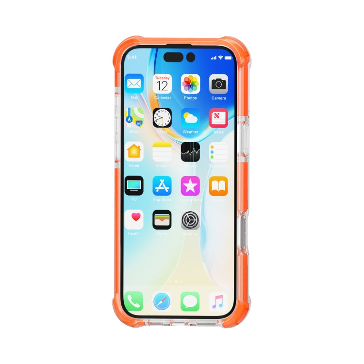 For iPhone 16 Four-corner Shockproof TPU + Acrylic Phone Case(Orange) - iPhone 16 Cases by buy2fix | Online Shopping UK | buy2fix