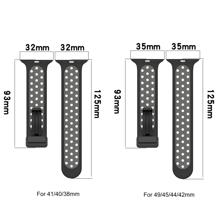 For Apple Watch 5 40mm Magnetic Buckle Silicone Watch Band(Black Grey) - Watch Bands by buy2fix | Online Shopping UK | buy2fix