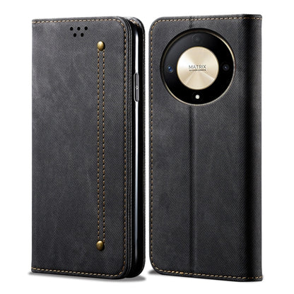 For Honor Magic6 Lite / X9b 5G Denim Texture Flip Leather Phone Case(Black) - Honor Cases by buy2fix | Online Shopping UK | buy2fix