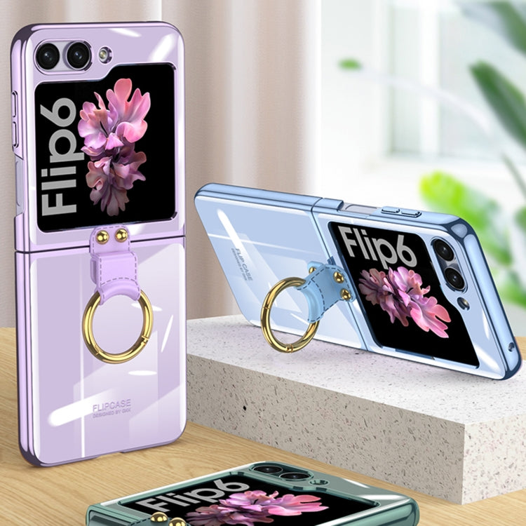 For Samsung Galaxy Z Flip6 GKK Electroplating Phone Case with Ring(Transparent) - Galaxy Z Flip6 5G Cases by GKK | Online Shopping UK | buy2fix