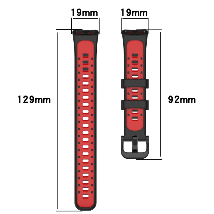 For Huawei Band 8 Two Color Silicone Replacement Watch Band(Light Green White) - Watch Bands by buy2fix | Online Shopping UK | buy2fix