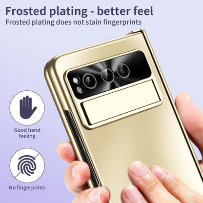 For Google Pixel Fold Integrated Electroplating Folding All-inclusive Phone Case with Pen Slot & Hinge(Gold) - Google Cases by buy2fix | Online Shopping UK | buy2fix