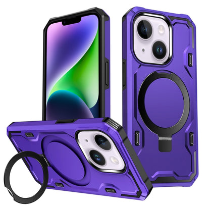 For iPhone 14 / 13 Patronus MagSafe Magnetic Holder Phone Case(Purple) - iPhone 14 Cases by buy2fix | Online Shopping UK | buy2fix