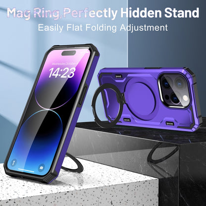 For iPhone 14 / 13 Patronus MagSafe Magnetic Holder Phone Case(Purple) - iPhone 14 Cases by buy2fix | Online Shopping UK | buy2fix