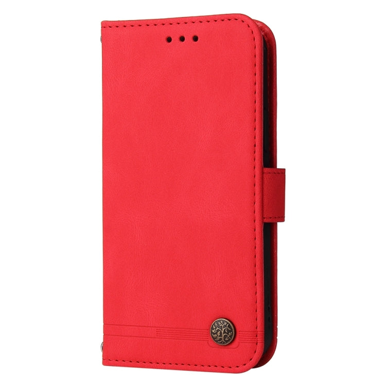 For Google Pixel 9 Skin Feel Life Tree Metal Button Leather Phone Case(Red) - Google Cases by buy2fix | Online Shopping UK | buy2fix