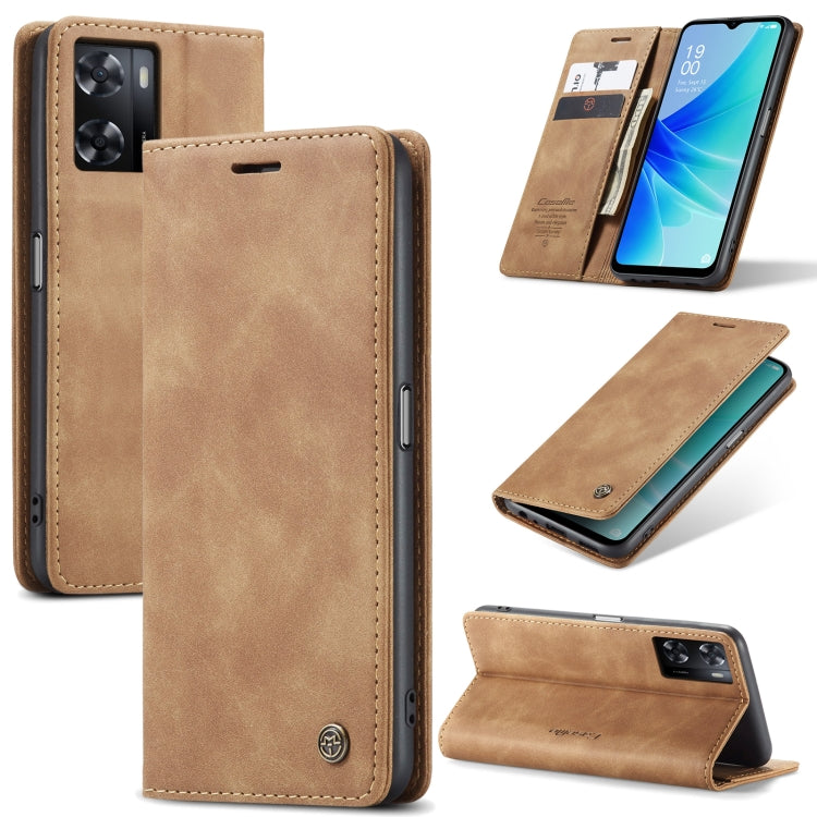 For OPPO A57 4G Global/A57S 4G Global/A77 4G Global CaseMe 013 Multifunctional Horizontal Flip Leather Phone Case(Brown) - OPPO Cases by CaseMe | Online Shopping UK | buy2fix