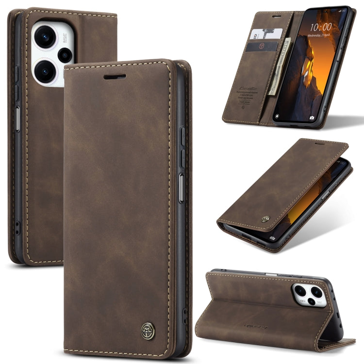 For Xiaomi Poco F5 5G/Redmi Note 12 Turbo 5G CaseMe 013 Multifunctional Horizontal Flip Leather Phone Case(Coffee) - Xiaomi Cases by CaseMe | Online Shopping UK | buy2fix