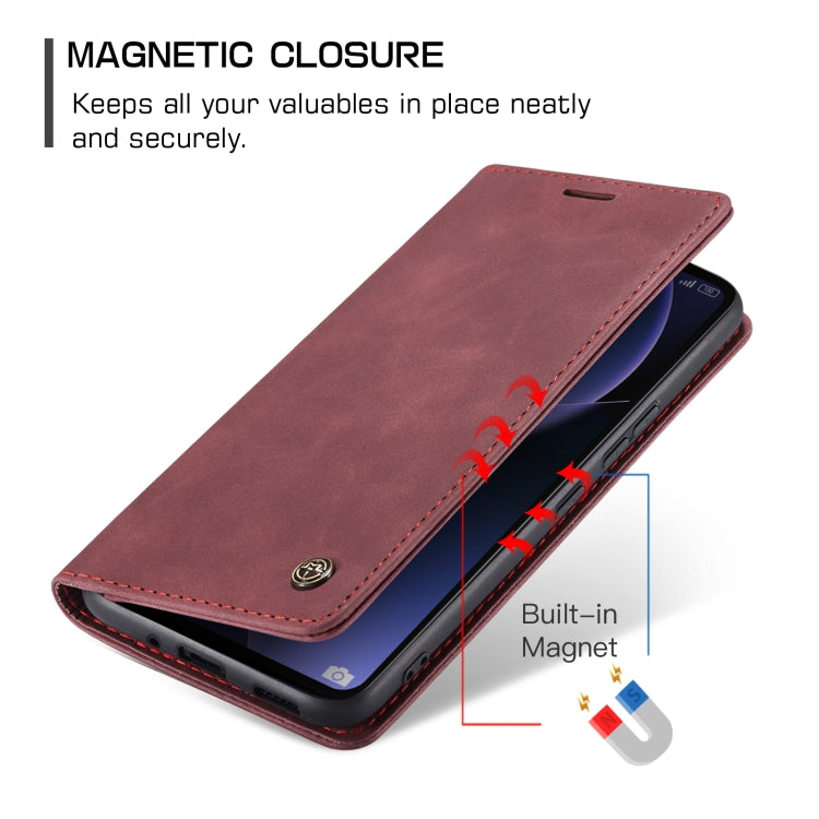 For Xiaomi 13T/13T Pro CaseMe 013 Multifunctional Horizontal Flip Leather Phone Case(Wine Red) - Xiaomi Cases by CaseMe | Online Shopping UK | buy2fix