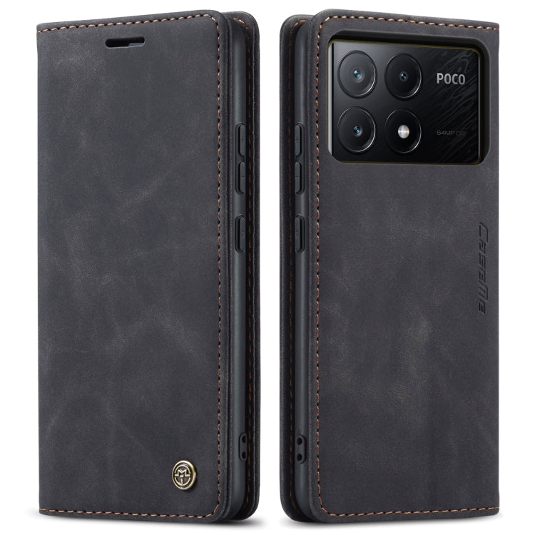 For Xiaomi Poco X6 Pro CaseMe 013 Multifunctional Horizontal Flip Leather Phone Case(Black) - Xiaomi Cases by CaseMe | Online Shopping UK | buy2fix